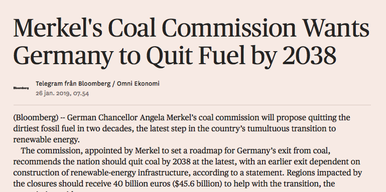 Klimatpositivt: Kommission: Gör Tyskland kolfritt senast 2038