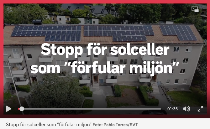 Solceller motarbetas!? Inget bygglov för solcellssatsning: ”Förfular stadsbilden”